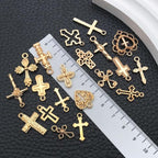 WOCRAFT 60pcs KC Gold Cross Bracelet Charms - Image 4