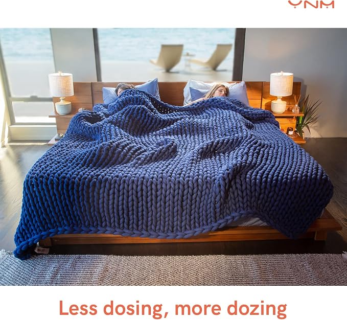 YnM Weighted Blanket, Handmade Chunky Knitted Design, Soft and Cozy, - Image 7