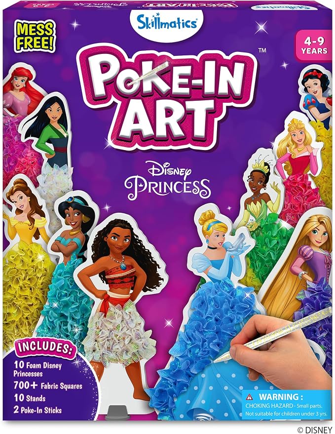 Skillmatics Poke-in Art – Disney Princesses, Mess-Free DIY Wood Craft Kit | by Skillmatics