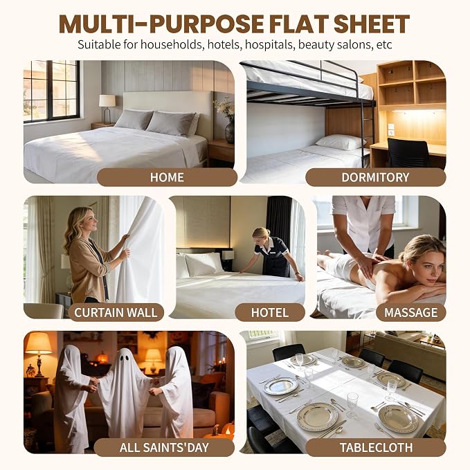 HBHLFZ Full Flat Sheets Only 2 Pack - Image 6