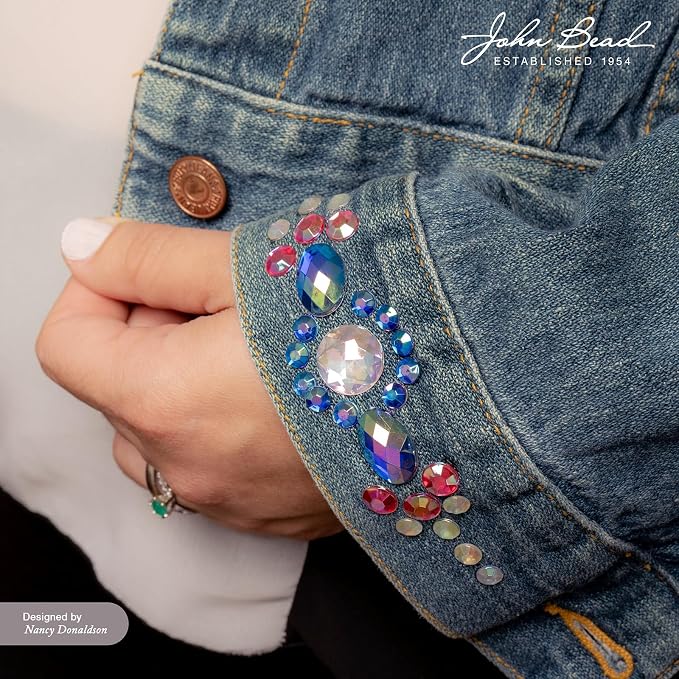 John Bead 200 Pieces 20mm, Acrylic Round Flat Back Rhinestones - Image 3