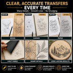 SuFly Carbon Paper for Tracing, 50 Sheets | Black Graphite Transfer Paper for - Image 4