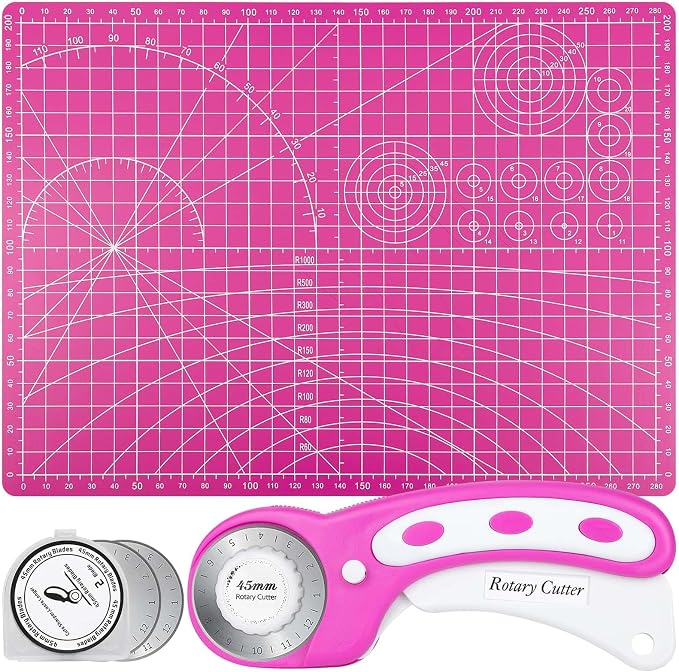 Rotary Cutter and Mat Set, Audab Self Healing Sewing Mats Shirt Cutter 45mm by Audab