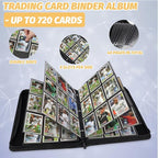 GERMUN 3 Ring 9 Pocket Zipper Card Binder, 720 Double Sided Standard PU Trading - Image 4