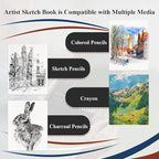 Ankkol Spiral Sketchbook 5x7, Small Sketch Book Hard Cover -100 Sheets - Image 7