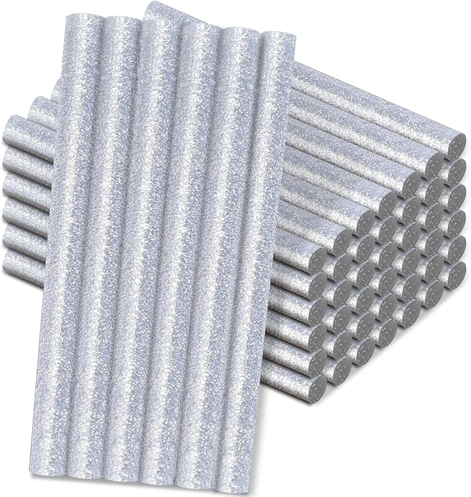 Manarty Glitter Silver Hot Glue Stick, Adhesive EVA Glue Sticks Standard by Manarty
