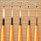 WILLBOND 5 Pcs Linocut Carving Tools Set Linoleum Hand Carving Tools Wood - Image 3