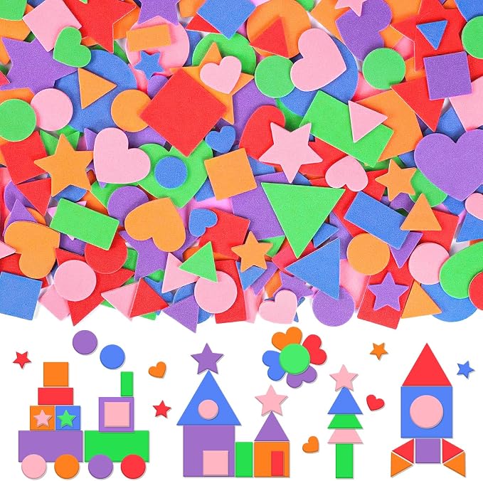 1200Pcs Foam Stickers Foam Shape Stickers by Unknown