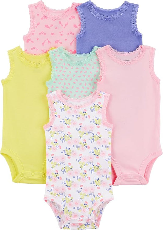 Simple Joys by Carter's Baby Girls' 6-Pack Sleeveless Bodysuit