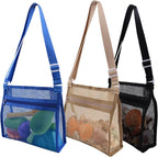 MUYIZI Mesh Beach Bag for Collecting Shells 3 Pack, Shell Bags for Beach by MUYIZI