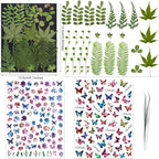 285Pcs 9 Packs Mixed Types Real Natural Dried Pressed Flowers & Leaves - Image 7