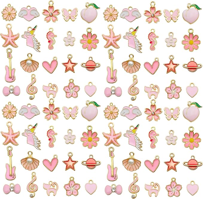 WOCRAFT 40pcs 20 pairs Assorted Enamel Bracelet Charms by WOCRAFT