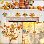 24 PCS Unfinished Wooden Thanksgiving Crafts, Turkey Shaped Hanging Ornaments - Image 7