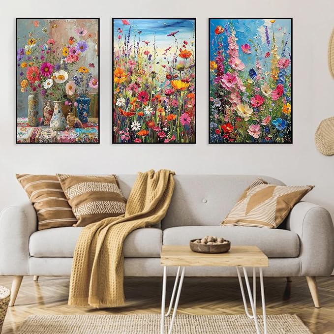 3 Pack Floral Framed Paint by Numbers - Image 5