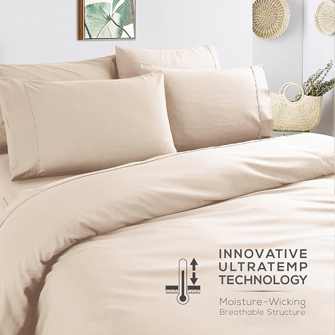 Mueller Ultratemp King Size Sheets Set, Super Soft 1800, 6 Piece, Deep Pocket - Image 6