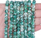 35pcs Round Loose Deep Green Fire Agate Beads - Image 5