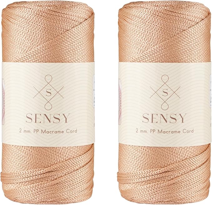 2 Pack of Sensy Premium 2mm 251 Yards Polyester Rope 100% Polypropylene Cord by SSENSY