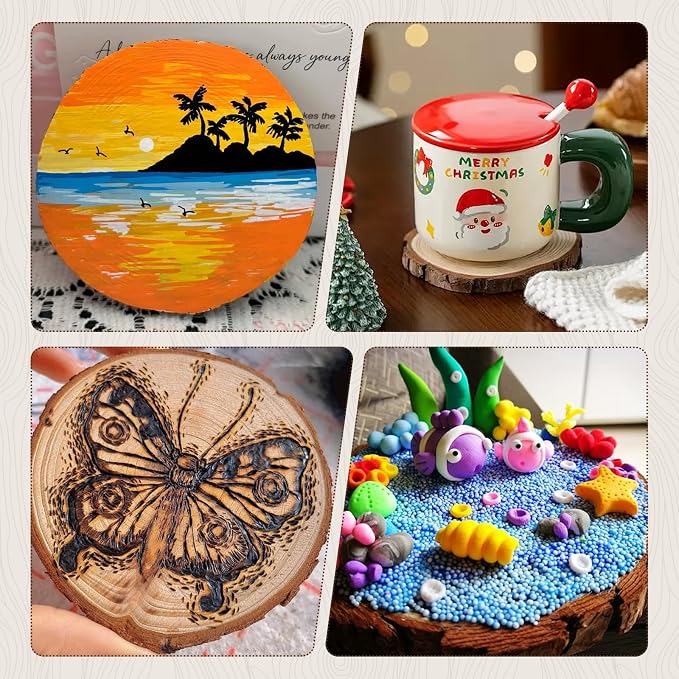 FSWCCK 10 PCS Unfinished Wood Slices - Image 3
