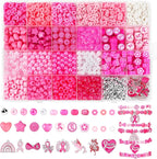 UPINS 2100Pcs Breast Cancer Awareness Beads Kit by UPINS
