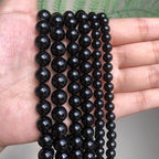 45pcs Round Loose Polish Black Agate Beads - Image 3