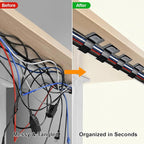 Cable Management Under Desk, 40 Pair Cord Organizer Straps | Reusable hook and - Image 2