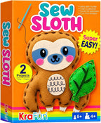 KRAFUN Beginner Sewing Kit, Sew Sloth & Leaf, Pre-Cut Felt, Kids Ages 5+ | by FunCreativeArtsCraftKits