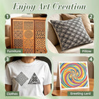 Geometric Texture Stencils for Crafts Reusable 36Pcs Stencils | DIY Art - Image 5