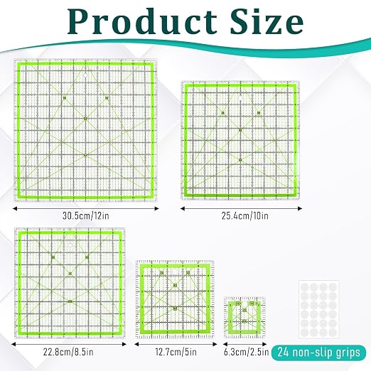 Quilting Rulers, 5 Square Quilting Templates - Image 2