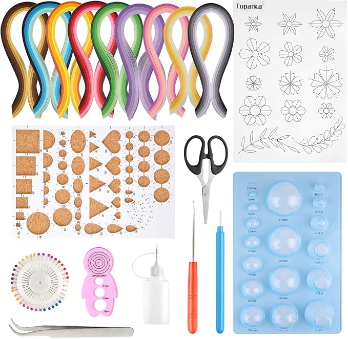 TUPARKA 19 Pcs Paper Quilling Kits 45 Colors 900 Strips Quilling Art Paper DIY by TUPARKA