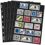 Cindeer 20 Sheets Stamp Pages Collector Album Binder Standard 9 Hole Binder by Cindeer