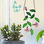 Plants Flower Stained Glass Window Hanging, Artificial Plants Sun Catchers - Image 5