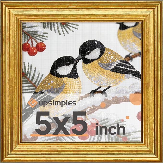 upsimples 5x5 Picture Frame, Vintage Frames Decor, Wall or Tabletop Display by upsimples