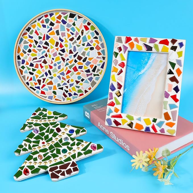 200g Ceramic Mosaic Tiles for Crafts, Irregular Stained Ceramic 0.2"x0.8" - Image 7