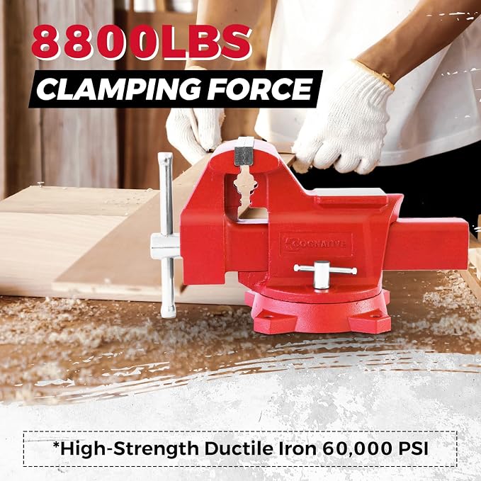 6.5" Heavy-Duty Bench Vise Ductile Iron Bench Vise 360° Swivel Bench Vice - Image 2