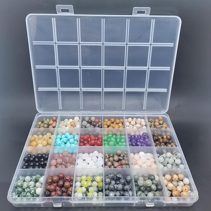 720pcs 6mm Natural Round Stone Beads Gemstone Beading Hole Size 1mm Crystal - Image 9