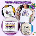 Tintnut Mardi Gras Sparkle HTV Vinyl, easy cut & weed, stretch washable - Image 6
