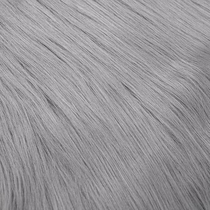 Gray Faux Fur Fabric for Crafts Squares Furry Fabric for Sewing, Upholstery & - Image 2