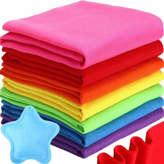 Peryiter 7 Rolls Felt Fabric 36" X 36" 1.6mm Large Fabric Sheets Soft Craft by Peryiter
