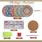 Temlum 6 Pcs Diamond Painting Coasters Kit, Mandala Diamond Art Coasters - Image 2