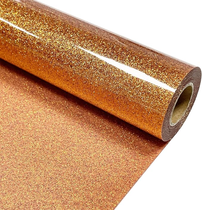 Orange Glitter Heat Transfer Vinyl 12" x 8 ft HTV by MerryMade