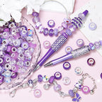 60Pcs Large Hole Beads Spacer Beads Purple Assorted European Craft Big Beads - Image 3