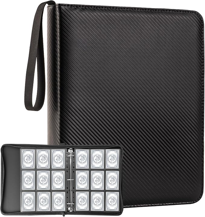 9 Pocket Card Binder, Premium Zip Trading Top Loader Binder, 720 Double Sided by Hijvxk