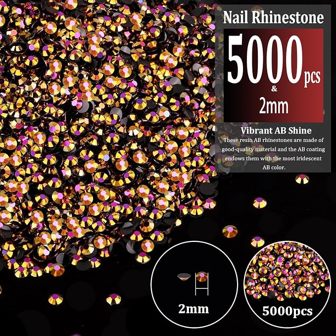 5000pcs 2mm Resin Rhinestones Bulk - Image 2