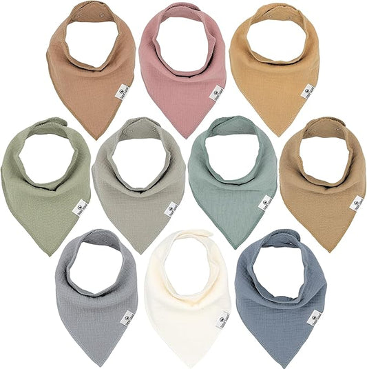 DiaperSquad's Baby Bibs for Drooling and Teething, Bibs for Boys, Baby Girl - Solid Cotton Baby Drool Bibs