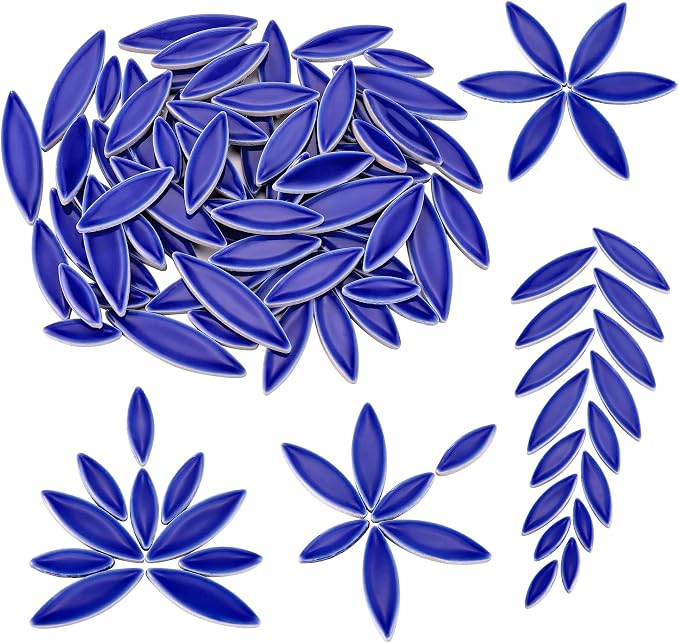 Yoption Petal Mosaic Tiles for Crafts, 200g Flower Leaf Ceramic Mosaic Tiles by Yoption