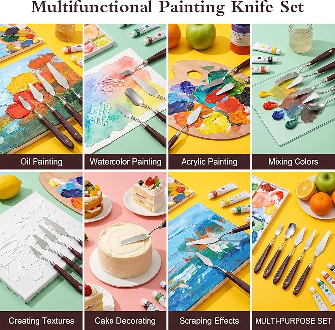 10 PCS Palette Knife, Flexible Stainless Steel Palette Knife Set | Painting - Image 6