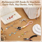 BESARME 413PCS Charms Lip Gloss Keychain Making Kit DIY Keychains Including Key - Image 4