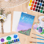 50 Sheets Watercolor Paper 6 x 8inch, 300 GSM Deckled Edge Paper Rough/Textured - Image 5