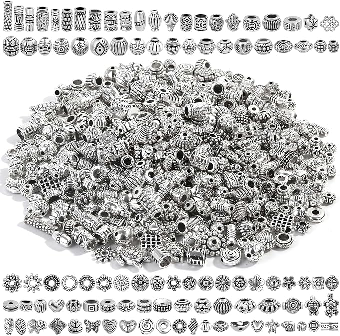 500 Pcs Bracelet Spacer Beads, Earring Making DIY Jewelry Accessories by cridoz