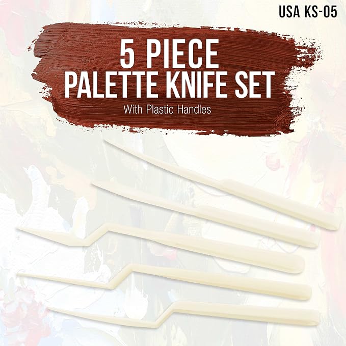 U.S. Art Supply 5-Piece Plastic Palette Knife Set - Image 2